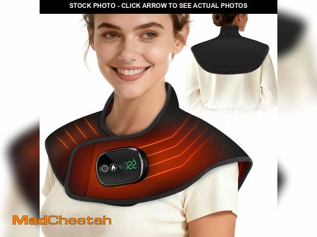 Lot 74-13631772 - Weighted Heating Pad for Neck Shoulder Pain Relief, Cordless Electric Neck Shoulder Back Heating Pad...