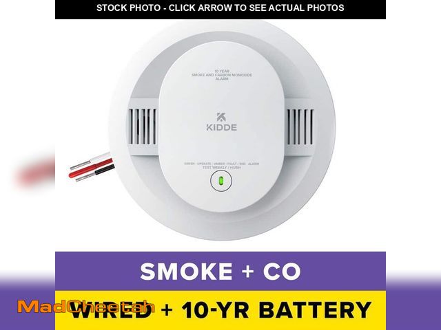 Lot 74-14276371 - Kidde 10-Year Battery and Hardwired Smoke and Carbon Monoxide Detector, Interconnectable and LED War...