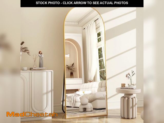 Lot 74-12479325 - Beautypeak 64 X 21 Full Length Mirror Arched Standing Floor Mirror Full Body Mirror Gold - UNUSED