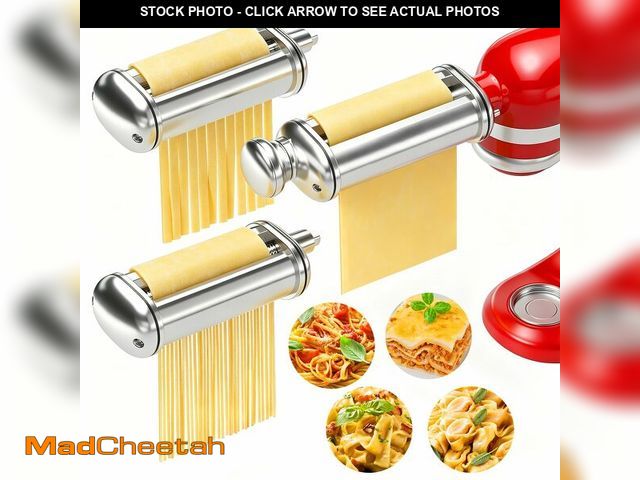Lot 74-14055929 - 3PCS Pasta Maker Attachment for All Kitchenaid Stand Mixers, Stainless Steel Pasta Attachments Inclu...