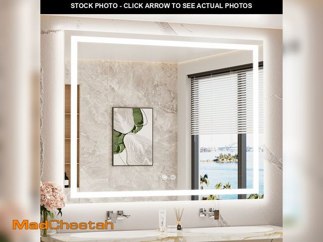 Lot 74-12569625 - TETOTE 48 x 40 LED Lighted Bathroom Mirror with Lights, Brighter Led Vanity Mirror for Bathroom, Fro...