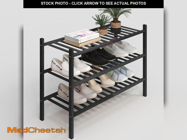 Lot 74-12315689 - Z&amp;L HOUSE 3-Tier Shoe Rack for Closet, Stackable Bamboo Shoe Rack for entryway, Hallway, Bathroo...