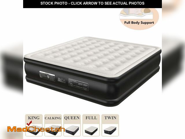 Lot 74-12668602 - Ophanie King Air Mattress, 18-Inch Elevated Inflatable Bed with Built-in Pump, Puncture-Resistant, Q...