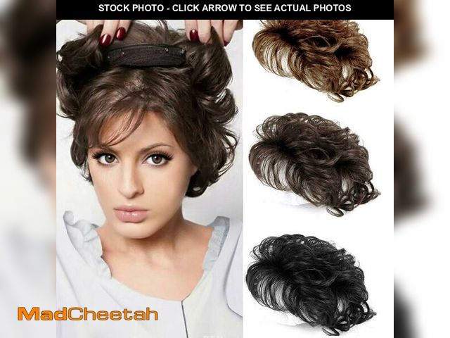 Lot 74-13570426 - ICRAB Women Short Human Hair Topper Closure Curly Wiglet Hairpiece Clip in Top Hairpiece Natural Wea...