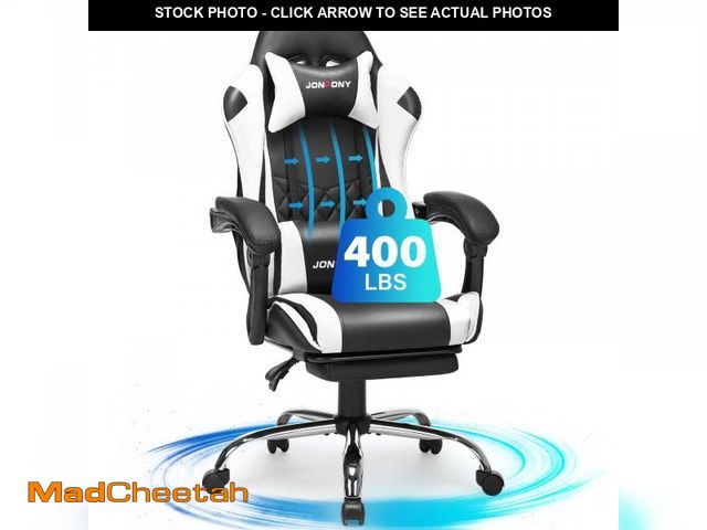 Lot 74-12479273 - (MISSING HARDWARE) JONPONY Big and Tall 400LBS Gaming Chair, Ergonomic Design, Gamer Chair PU Leathe...
