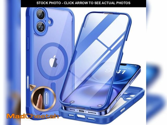 Lot 74-13545985 - Miracase for iPhone 16 Case 6.1'', [Bubble Free] Full-Body Bumper Phone case with Built-in Full Glas...