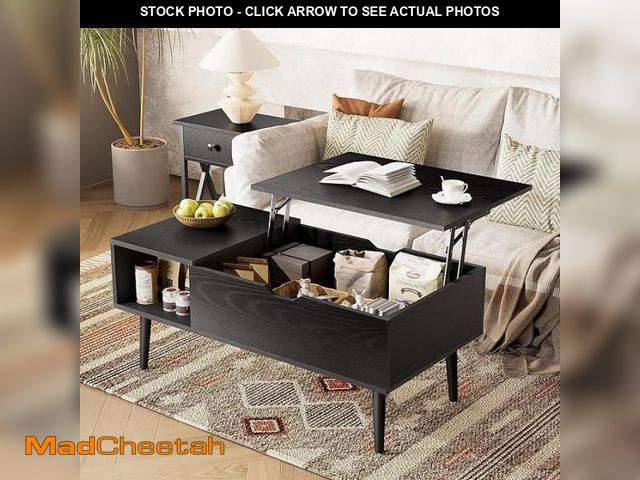 Lot 74-12488044 - NEWBULIG Lift Top Coffee Table for Living Room, Sofa Desk for Laptop Adjustable, Storage Furniture w...