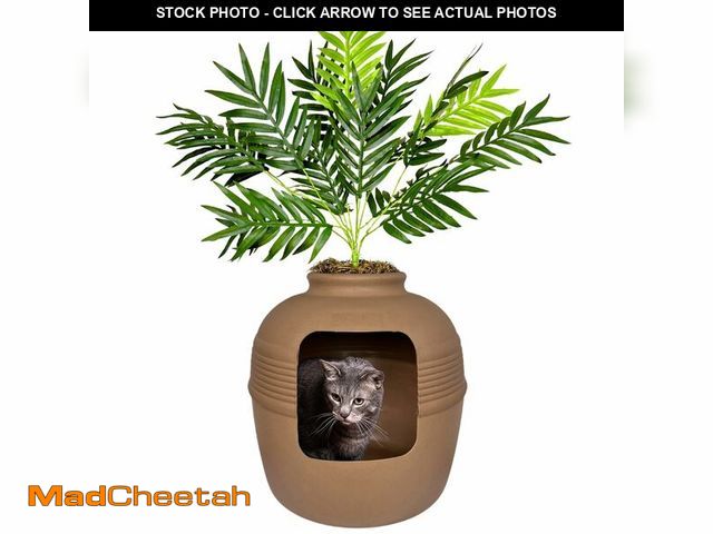 Lot 74-13786293 - Good Pet Stuff Hidden Litter Box Planter, Decorative Cat Litter Enclosure with Carbon Filter, Artifi...