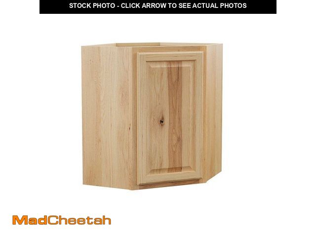 Lot 74-14327102 - Hampton Bay Hampton 24 in. W x 12 in. D x 30 in. H Assembled Diagonal Corner Wall Kitchen Cabinet in...