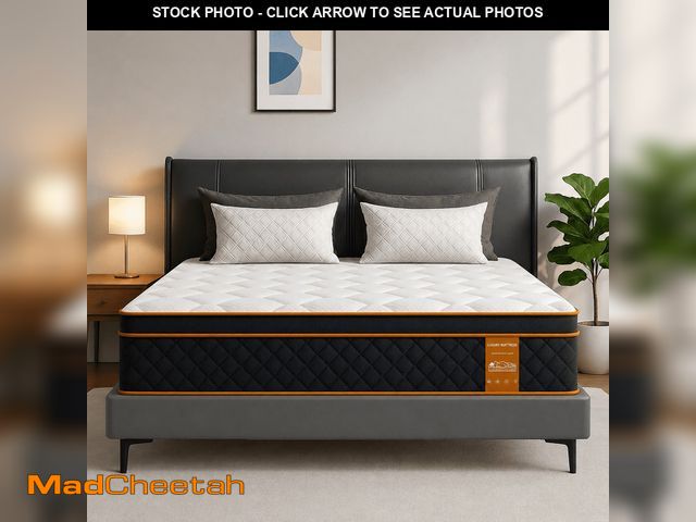 Lot 74-14309153 - QUXPEA 12 inch Queen Mattress in a Box, Gel Memory Foam and Pocket Spring, Hybrid Medium Comfort, Pr...
