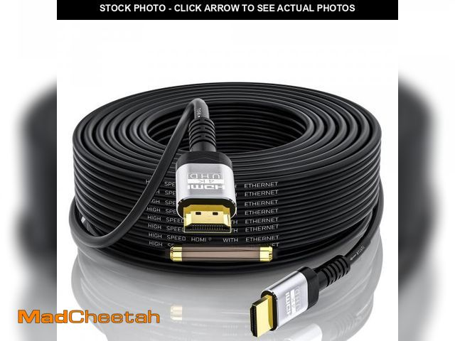 Lot 74-11556862 - Soonsoonic 4K HDMI 100 Ft Cable with Built-in Signal Booster  HDMI 2.0 High Speed Unidirectional Cab...