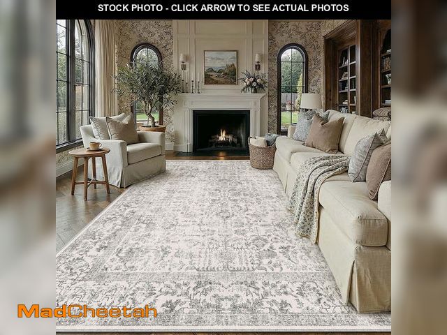 Lot 74-14585964 - BERTHMEER 8'x10' Washable Large Area Rugs indoor Vintage Oriental Distressed Rugs Carpets for Living...