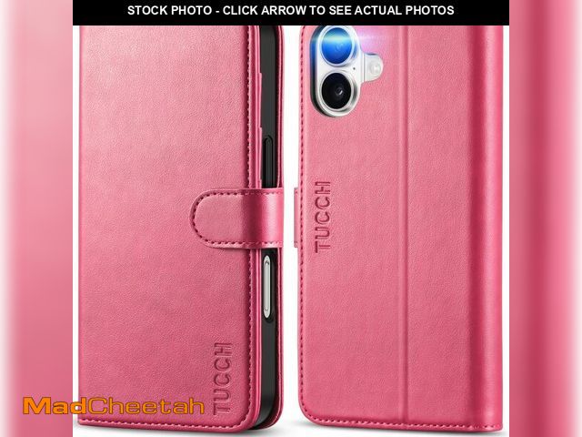 Lot 74-12608444 - TUCCH Wallet Case for iPhone 16, Kickstand PU Leather Magnetic Protective Flip Cover with [RFID Bloc...