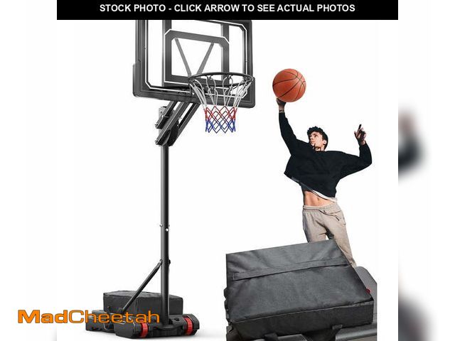 Lot 74-12782775 - VIRNAZ 33 in. Portable Basketball Hoop &amp; Goal System for Outdoor Indoor Court 5.5 - 9.5 ft. Easy...