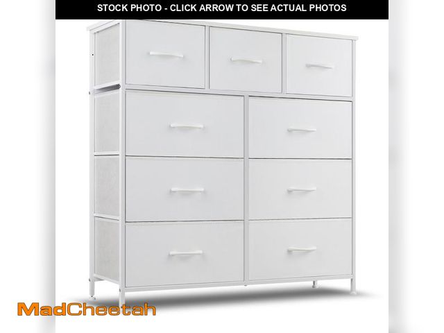 Lot 74-12514254 - 9 Drawer Dresser, Wide Chest Of Drawers Nightstand Storage Tower Storage Dresser Fabric Dresser With...