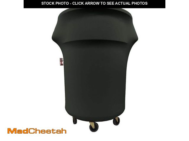 Lot 74-13784393 - LA Linen Black Cover for 55 Gal. Trash Can On Wheels - UNUSED