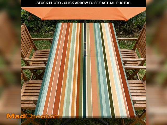 Lot 74-14045181 - ARTSGOO Rectangle Outdoor Tablecloth with Umbrella Hole and Zipper Waterproof Rectangle Fitted Table...