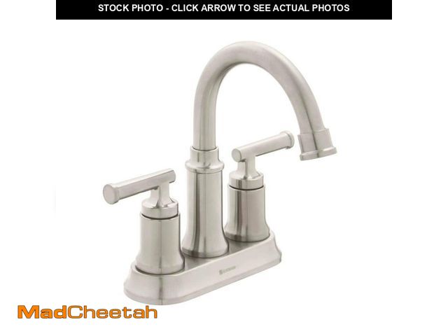 Lot 74-12853053 - Glacier Bay Oswell 4 in. Centerset Double Handle High-Arc Bathroom Faucet in Brushed Nickel - UNUSED