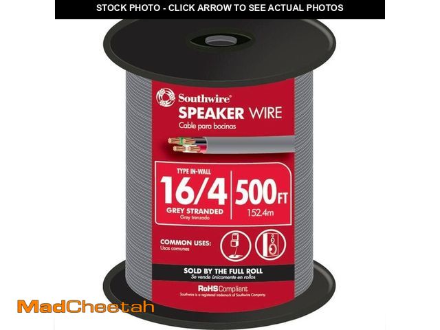 Lot 74-13310989 - Southwire 500 ft. 16/4 Grey Stranded CU In-Wall CMR/CL3R Speaker Wire - UNUSED