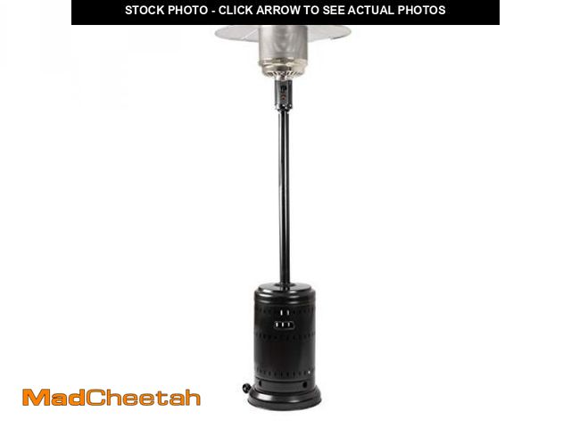 Lot 74-12397725 - Basics 46,000 BTU Outdoor Propane Patio Heater with Wheels, Commercial &amp; Residential, Havana Bro...