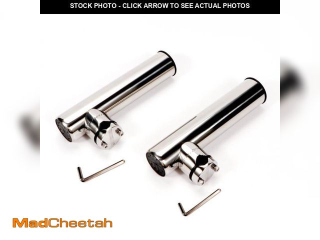 Lot 74-12302456 - 2PCS Fishing Rod Holder Clamp-On Mounting Stainless Steel for Rails 7/8" to 1" - UNUSED