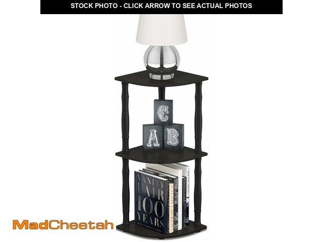 Lot 74-14067294 - Furinno Turn-N-Tube 3-Tier Corner Display Rack Multipurpose Shelving Unit with Classic Tube, Espress...