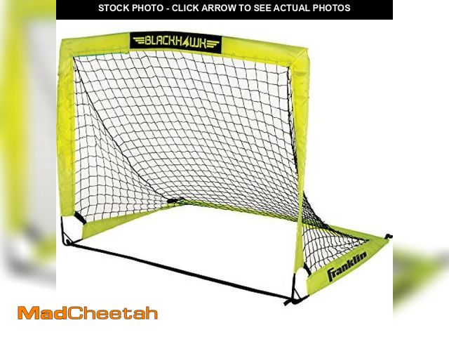 Lot 74-12136954 - Franklin Sports Blackhawk Backyard Soccer Goal - Portable Kids Soccer Net - Pop Up Folding Indoor + ...