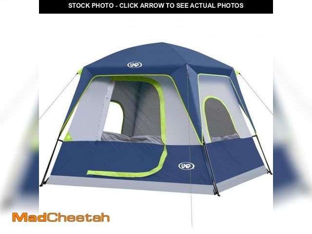 Lot 74-12430222 - UNP 4-Person Tent, Portable Cabin Tent, Camping Tent 4-Person Easy Set Up, Waterproof with Top Rainf...