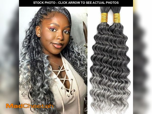 Lot 74-14060494 - Human Braiding Hair for Boho Braids Deep Water Wave Bulk Human Hair Knotless Boho Hair for Braiding ...