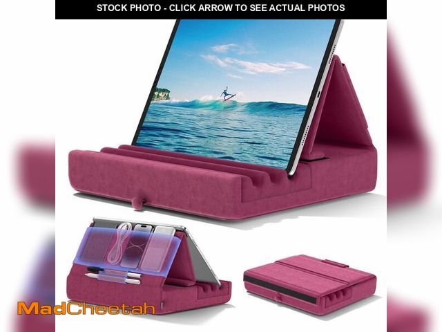 Lot 74-12604355 - KDD Tablet Pillow Holder, Foldable iPad Stand for Lap, Bed and Desk -Tablet Soft Pad Dock with Pocke...