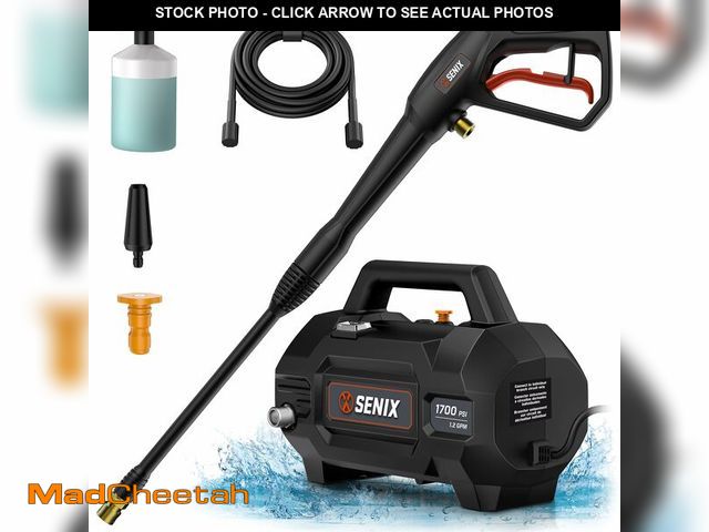 Lot 74-12785445 - SENIX 13 Amp Electric Pressure Washer - 2100 PSI MAX, 1.2 GPM, Compact with Foam Cannon, Spray Gun, ...