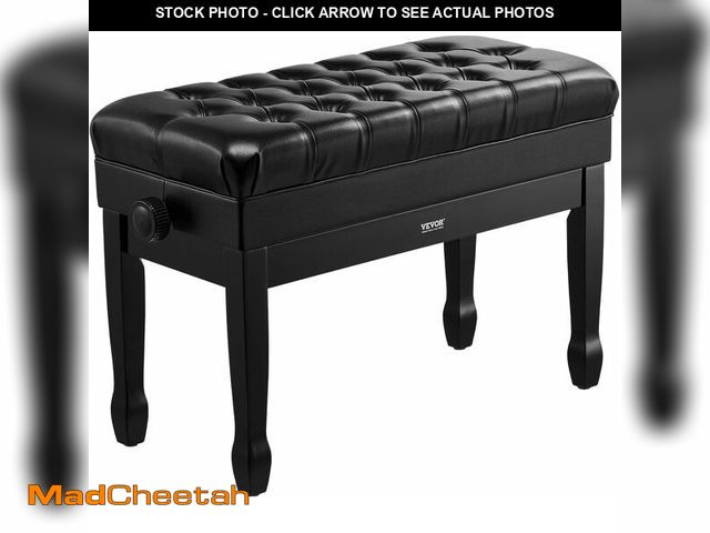 Lot 74-14349797 - VEVOR Piano Bench, 29.5" x 14" x 20.3", Duet Keyboard Piano Chair with 20.3"-23.4" Adjustable Height...
