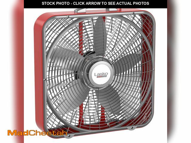 Lot 74-12780854 - (CORNER IS BROKEN) Lasko 20" Pro-Power 3-Speed Industrial Grade Box Fan, B20548 - USED