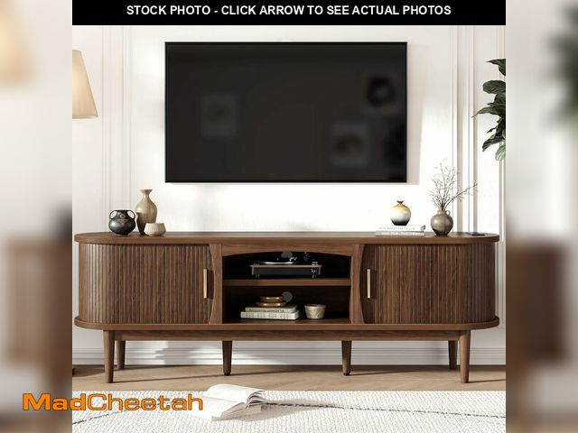 Lot 74-13791733 - Decofy Mid Century TV Stand for TVs up to 65 Inches, Entertainment Center with Storage, Power Outlet...