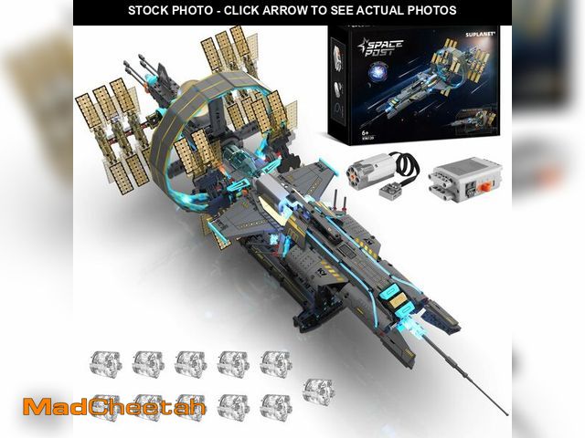 Lot 74-14213946 - Suplanet Space Station Spaceship Building Blocks Set with Motor &amp; LED Lights, Exploration Model ...