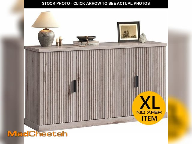 Lot 74-13072414 - VASAGLE MAXE Collection - Buffet Cabinet, Fluted Console Cabinet, Sideboard with Adjustable Shelves,...