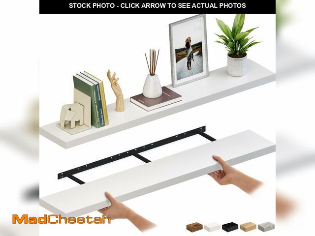 Lot 74-12897403 - Ballucci Floating Shelves for Wall, 60" Wood Wall Shelf Set of 2, with Invisible Brackets for Bathro...