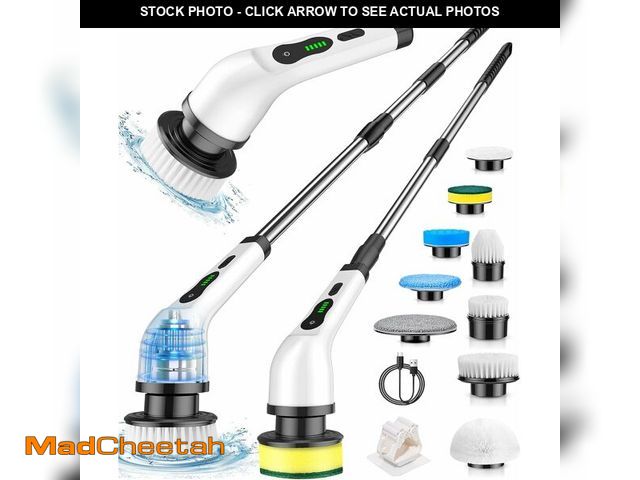 Lot 74-12680751 - Electric Spin Scrubber, Cordless Cleaning Brush, Shower Scrubber with 9 Brush Heads 2H Power Dual Sp...