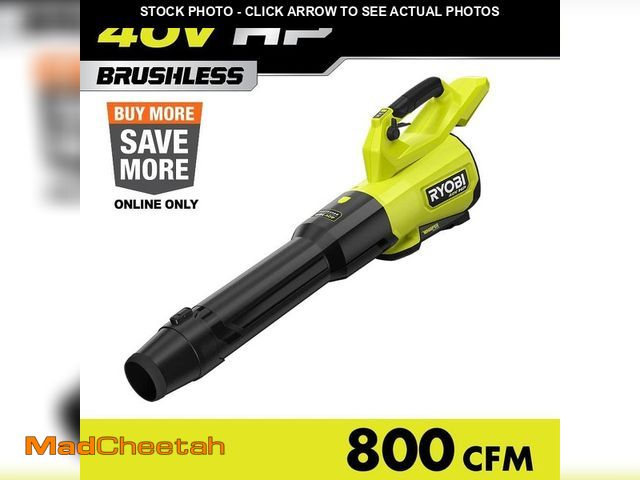 Lot 74-13693455 - RYOBI 40V HP Brushless Whisper Series 180 MPH 800 CFM Cordless Battery Leaf Blower (Tool Only) - UNU...