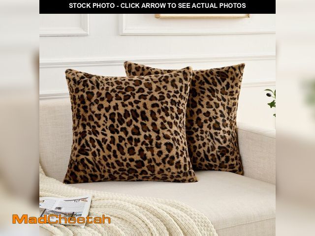 Lot 74-14208917 - GALMAXS7 Cheetah Pillow Covers 20x20 Faux Fur Throw Pillow Covers Set of 2 Leopard Couch Pillow Cove...