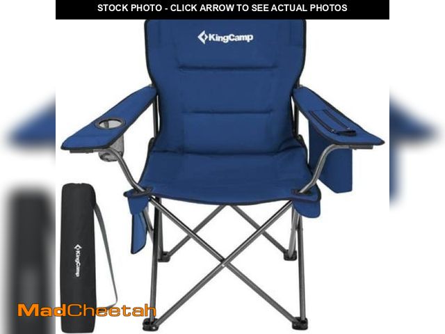 Lot 74-12239765 - KingCamp Oversized Camping Chairs Padded Portable Folding Lawn Chair Supports 300 Lbs for Adults Out...