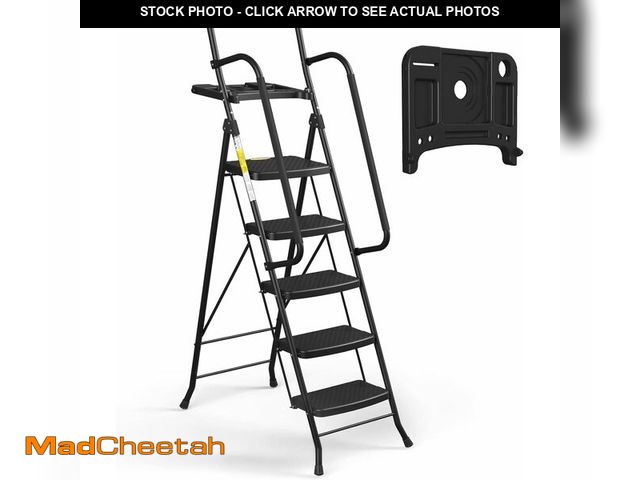 Lot 74-14068106 - HBTower Step Ladder, Folding Step Stool with Wide Anti-Slip Pedal, Sturdy Steel Ladder, Convenient H...