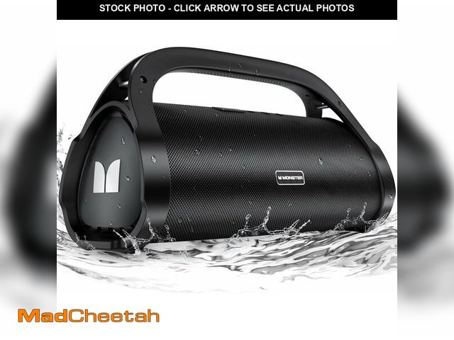 Lot 74-14307521 - Monster Adventurer Max Boombox Bluetooth Speaker, IPX7 Waterproof Outdoor Speakers with Double Subwo...