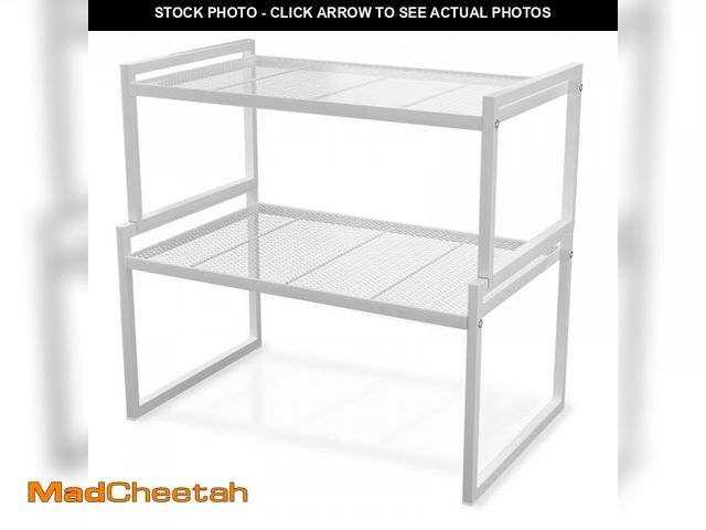 Lot 74-12213806 - BlisXybion Set of 2 Kitchen Cabinet Organizer Shelf Stackable Sturdy Metal Counter Countertop Pantry...