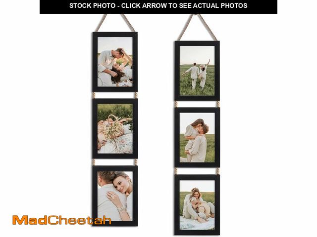 Lot 74-14430979 - QUTREY 5x7 Collage Picture Frames Black, 6 Openings Vertical Hanging Photo Frame Set Display 5 by 7 ...
