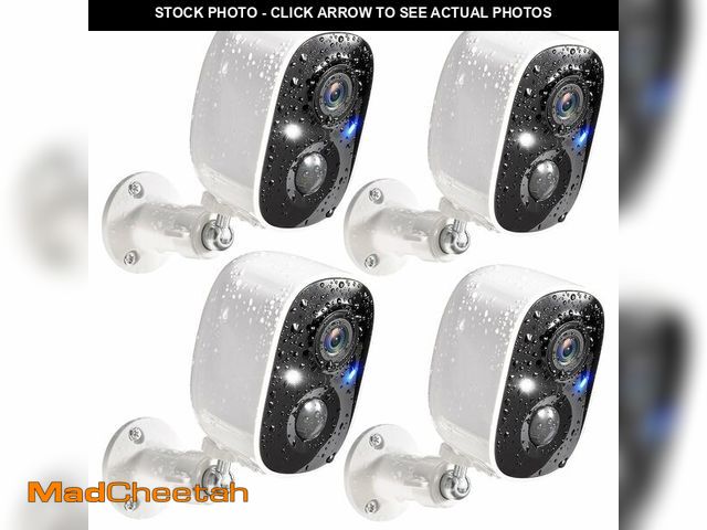 Lot 74-13960858 - GMK Security Cameras Wireless Outdoor 4 Pack, 2K Battery Powered Cameras for Home Security, Color Ni...