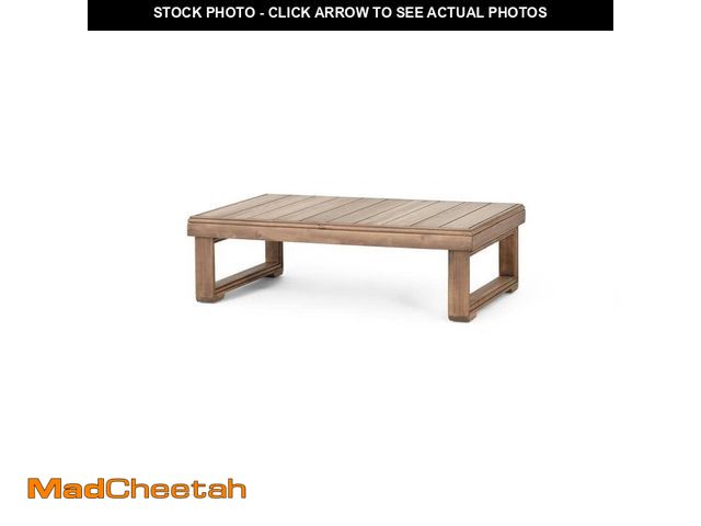 Lot 74-13037929 - Noble House Kashton Brown Wash 38.5 in Rectangular Wood Outdoor Patio Coffee Table - UNUSED