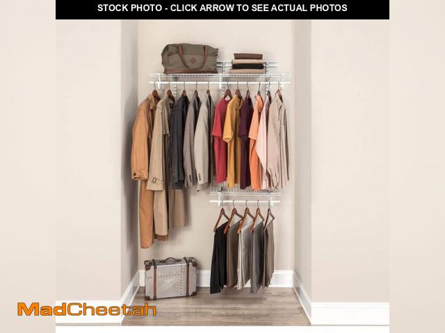 Lot 74-12147162 - ClosetMaid ShelfTrack 48 in. W White Reach-In Wall Mount 2-Shelf Wire Closet System Organizer Kit - ...