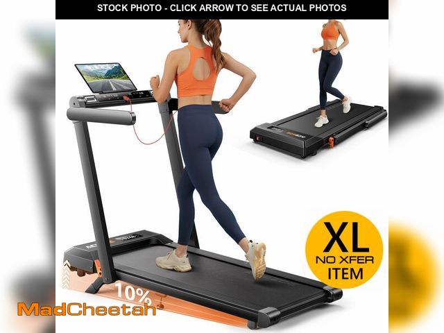Lot 74-13561504 - Acezoe Foldable Treadmill with 10% Incline, 2.5HP Walking Pad with Handle Bar, 300 lb Capacity Tread...