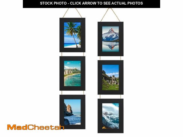 Lot 74-14265598 - ccdcc 4x6 Collage Picture Frames Set of 2, Rustic Wooden Real Glass Vertical Hanging 3 Opening 4 by ...